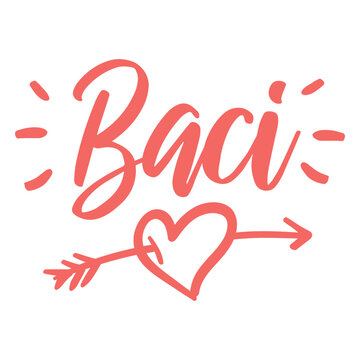 Valentine italian baci badge sticker