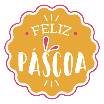 Feliz pascoa rabbit ears lettering