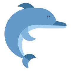 Dolphin tail flipper swimming flat rounded geometric © Vexels