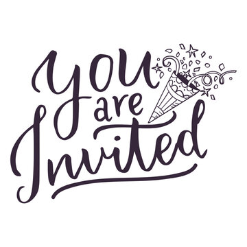 You are invited lettering