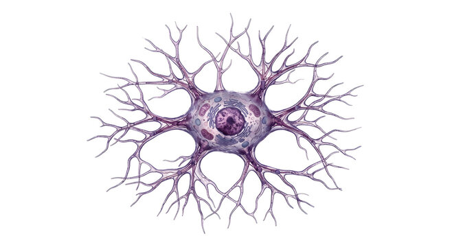 Detailed 3D Scientific Illustration of an Osteocyte Bone Cell on a White Background