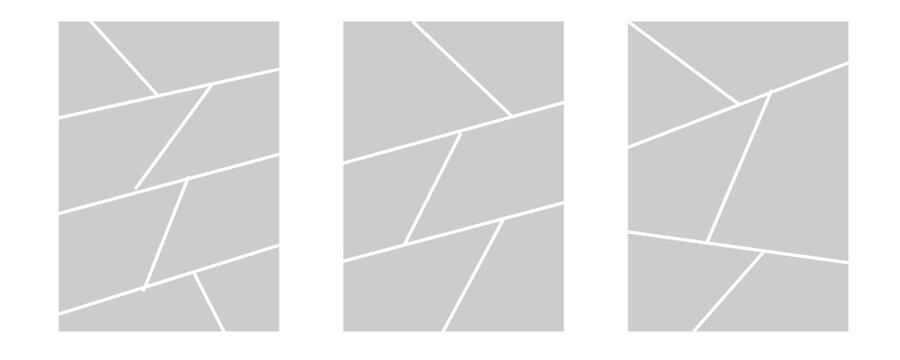 Image collage layout template. Mosaic mood board grid collection. Picture frame set. Photo album concept idea for banner, poster, comic page, flyer, brochure, booklet, memory wall design. Vector pack