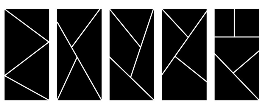 Collection of anime comic book templates. Blank collage grid template for a storyboard layout panel for a manga comic. Four different types of blank templates storyboard layout panels comic 