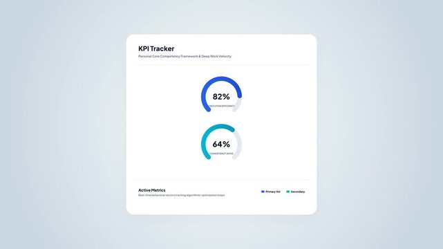 KPI Tracker Double Circular Progress Ring UI Animation
