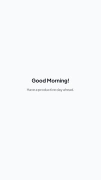 Alarm Clock App Interface with Purple Snooze and Turn Off Buttons on White Mobile Screen Minimalist UI Animation