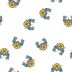 Obraz premium angel christianity vector seamless pattern angel christianity sign illustration
