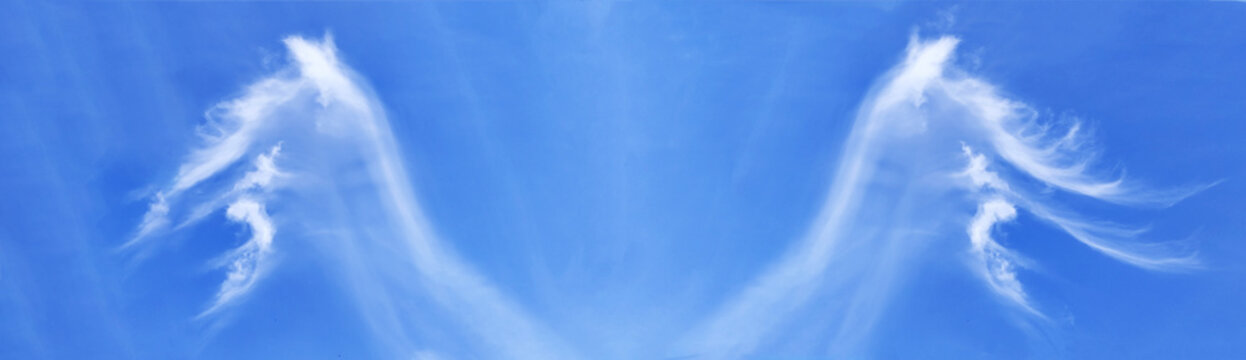 Angel wings clouds shape