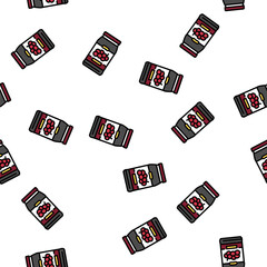 Obraz premium jam grape vector seamless pattern jam grape sign illustration
