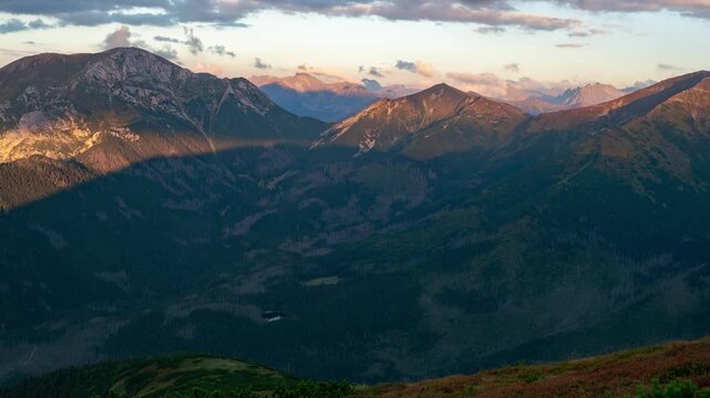 Majestic Tatras in Autumn: Mountain and Cloudscape Timelapse