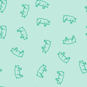 berkshire pig breed vector line seamless pattern berkshire pig breed sign illustration