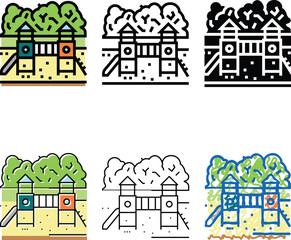Naklejka premium styles playground park color icon vector. playground park sign. isolated symbol