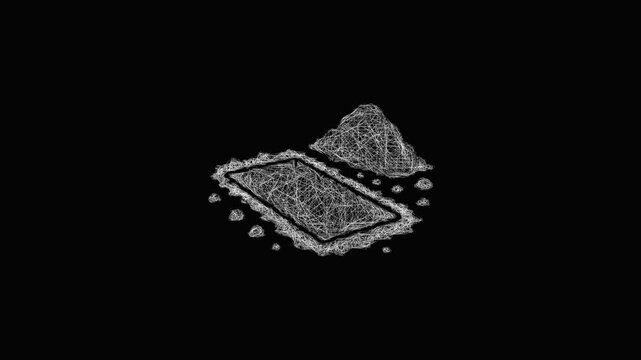 Sketch open grave icon animation - smooth progressive reveal