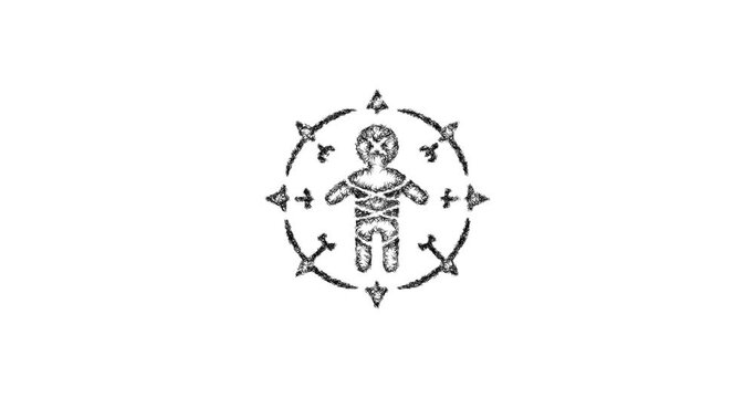 Sketch curse spell icon animation - smooth progressive reveal