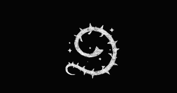Sketch thorn whip icon animation - smooth progressive reveal