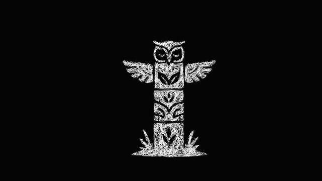 Sketch nature totem icon animation - smooth progressive reveal