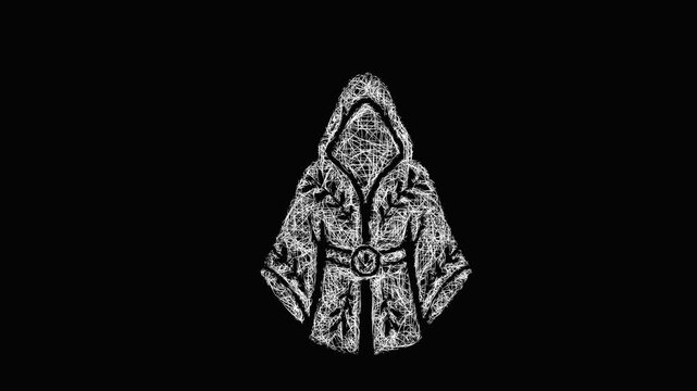Sketch druid robe icon animation - smooth progressive reveal