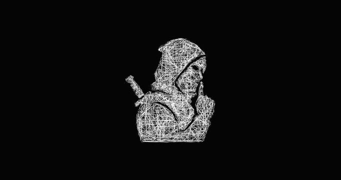 Sketch silent killer icon animation - smooth progressive reveal