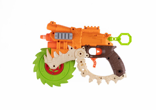 Space gun toy isolated on white background