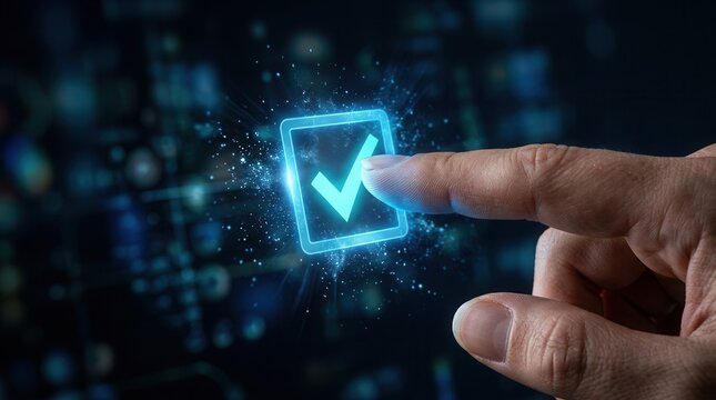 A person using digital voting systems to increase civic engagement and election access.