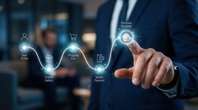 Seamless customer experience concept featuring personalized support through a digital interface.