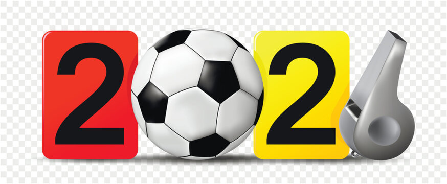 Football competition concept. 2026 text isolated on transparent background. Vector illustration.