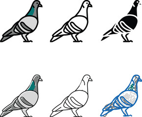 Fototapeta premium variety pigeon bird color icon vector. pigeon bird sign. isolated symbol
