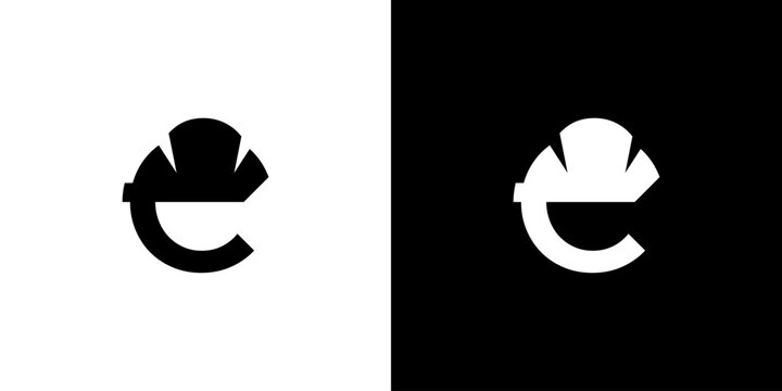 Construction Helmet Logo Letter C in Vector Form, Monogram Initial logo, Construction Brand Identity