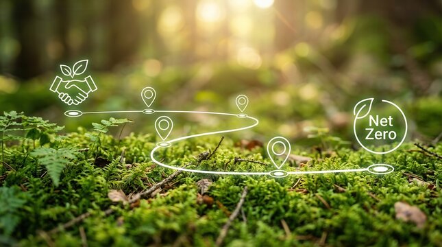 Ecological responsibility and sustainability roadmap showing milestones for Net Zero.