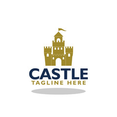 Obraz premium Castle logo icon with shadow