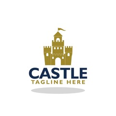 Obraz premium Castle logo icon with shadow