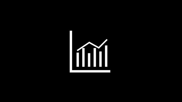 Graph, chart, business, finance icon, white vector graphics