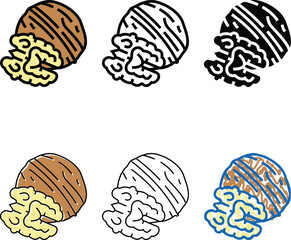 Fototapeta premium walnut nut color icon vector. walnut nut sign. isolated styleset symbol