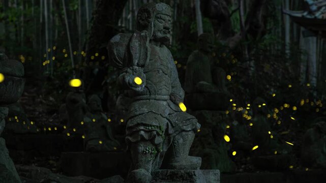 羅漢像とヒメボタル