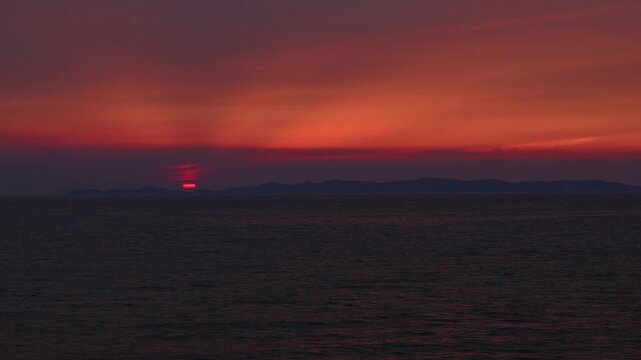 天草西海岸から望む夕日