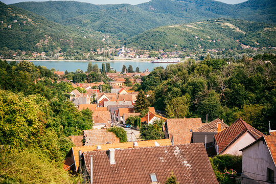 View of the village of Zebeg&eacute;ny on the Danube river in Hungary.