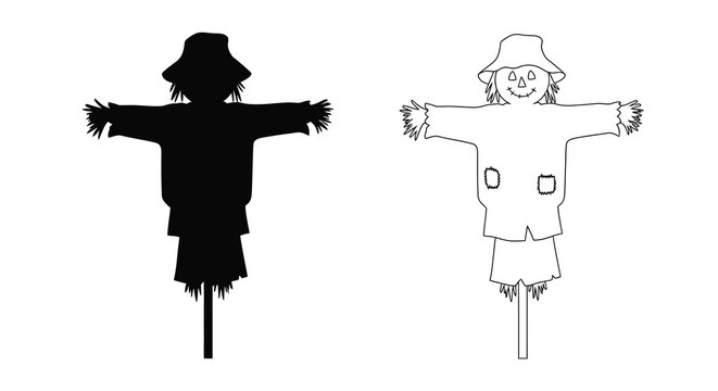 Scarecrow Representation In Black Silhouette effigy strawman