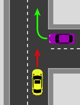 Illustration for theory test in driving school