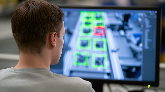 Operator Monitoring AI Quality Control System on Production Line, Excellent for Smart Manufacturing, Computer Vision and Defect Detection
