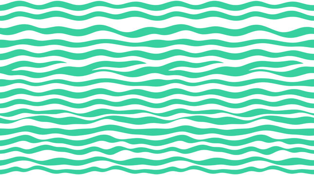 Abstract wavy pattern with turquoise lines on a for modern design