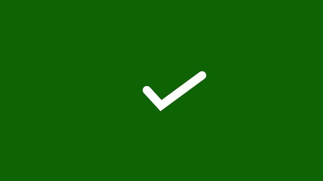 Minimalist Line Art Animation of White  Checkmark - Success, Task Completion, and Approved Status Concept on Green Background 4k stock  video.