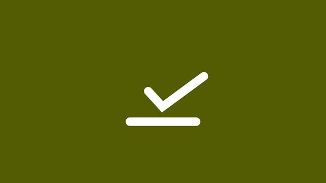 Minimalist Download Completed Icon - Animated White and Grey Checkmark Symbol for App Interface, Software Installation, and Digital Management 4k stock  video.