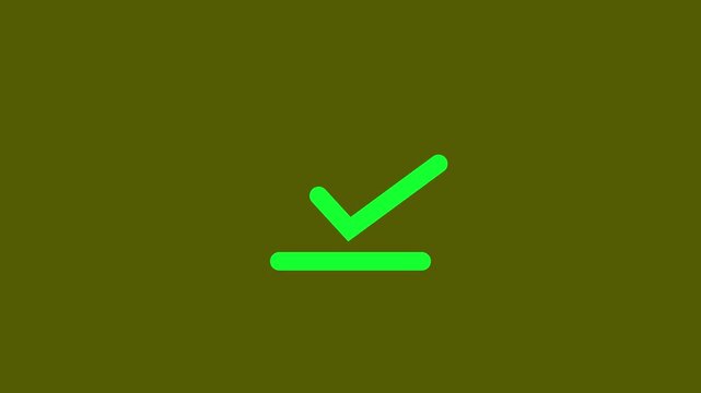 Minimalist Download Completed Icon - Animated Green and Grey Checkmark Symbol for App Interface, Software Installation, and Digital Management 4k stock  video.