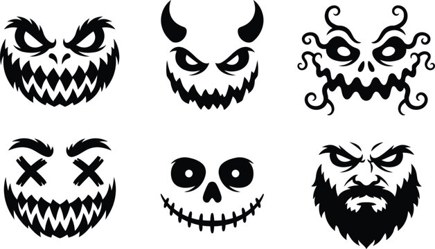 Black halloween face icons
