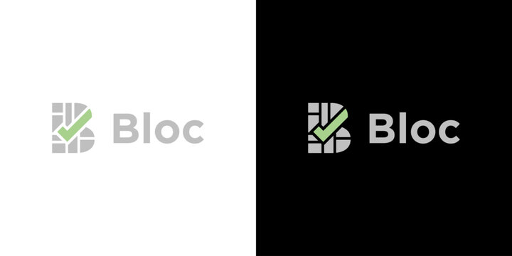 Modern Letter "B" block Check Mark Logo Vector, Geometric Monogram, Verification, Quality Assurance and Corporate Brand Identity Design