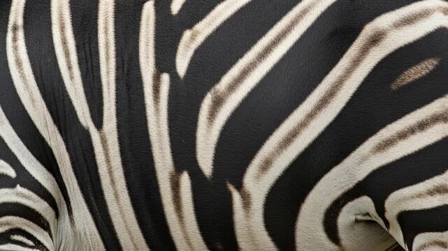 Close-up of zebra stripes showcasing a unique black and white pattern.