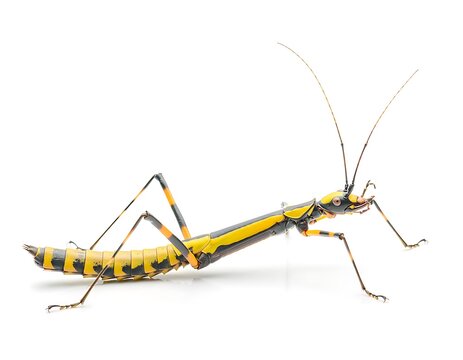Achrioptera maroloko Colorful Stick Insect Isolated 