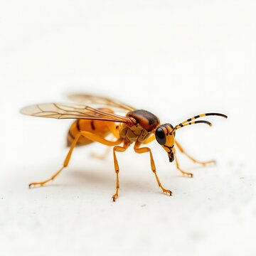 Aleiodes Shakirae Wasp Isolated in Clean White Studio Setting