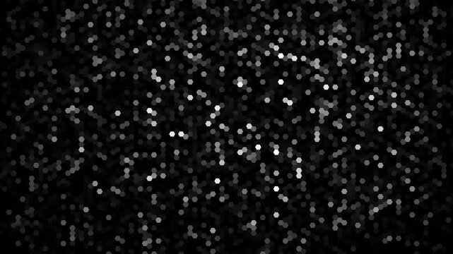Abstract monochrome pixelated geometric pattern with digital noise and glitch effect
