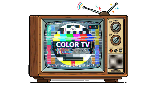 Retro Color TV Test Pattern Screen