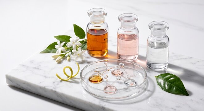 Perfume molecule infusion in crystalline labware with botanical accords